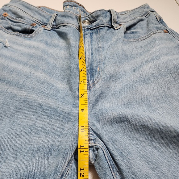 American Eagle Womens Dreamy Drape Ripped Low-Rise Baggy Wide-Leg Jean Size 8 - Picture 12 of 15